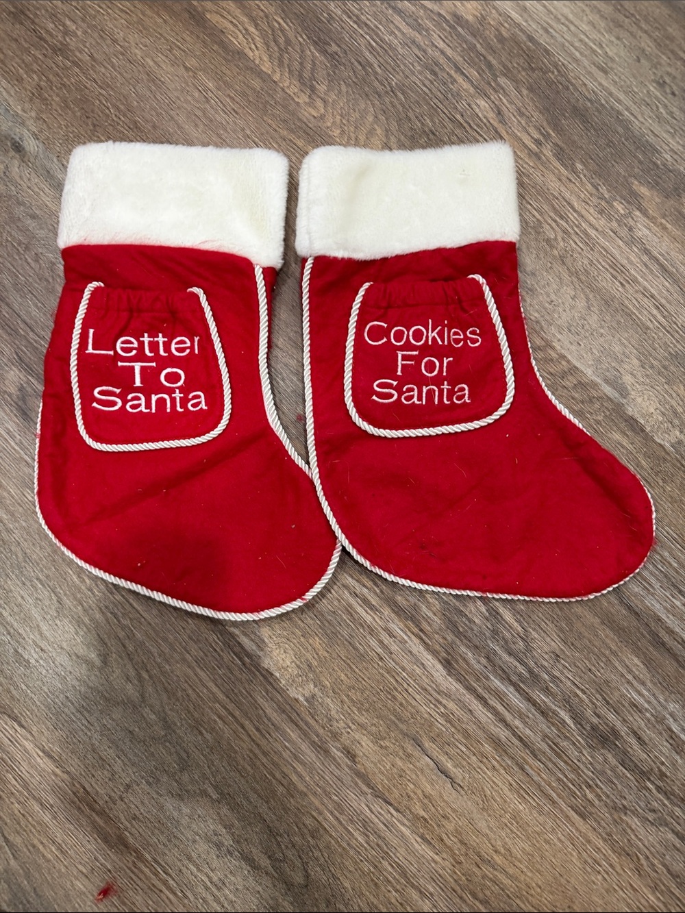 Red Christmas Stockings "Letter to Santa" & "Cookies for Santa"
